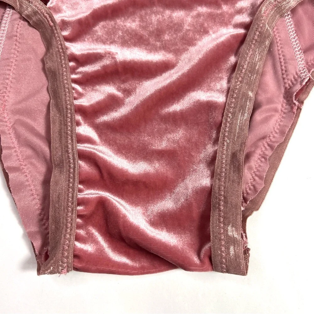 Unique K.S. Garner Velvet Bloomers Pink Velvet Red Trim - Picture 6 of 15